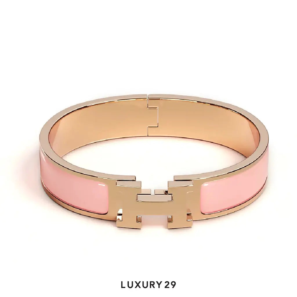 Hermes Clic H bracelet Rose gold plated PM Rose Candeur