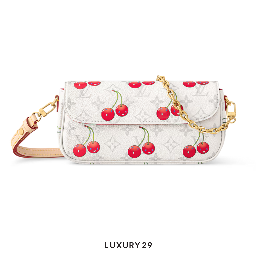 Louis Vuitton LV x TM Wallet On Chain Ivy Monogram cherry canvas White LOUIS VUITTON