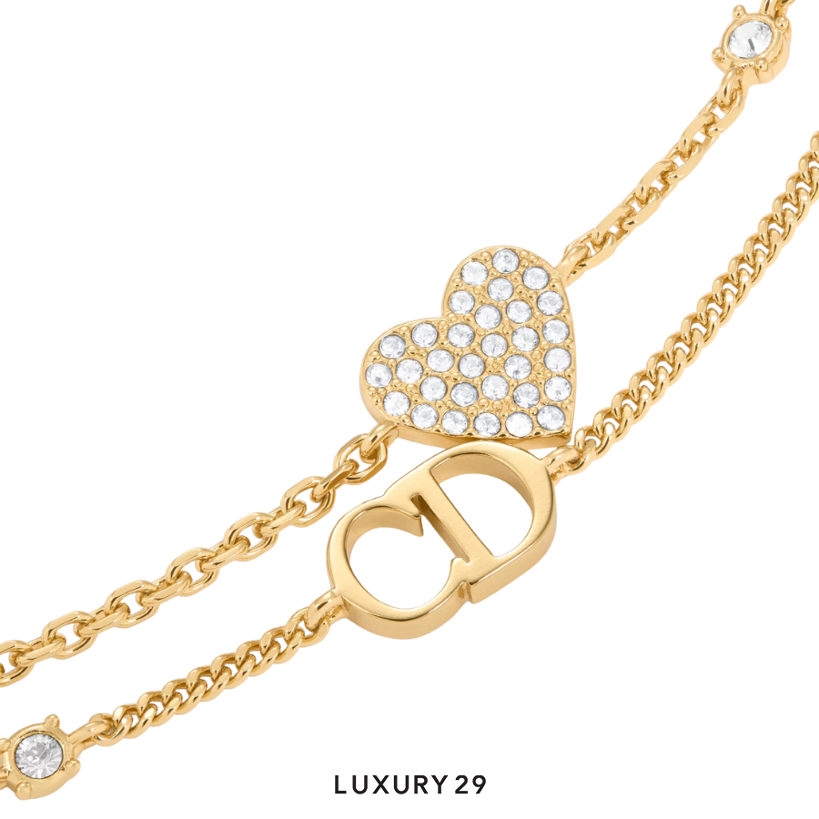 Dior Clair D Lune Bracelet Gold-Finish Metal and Silver-Tone Crystals DIOR