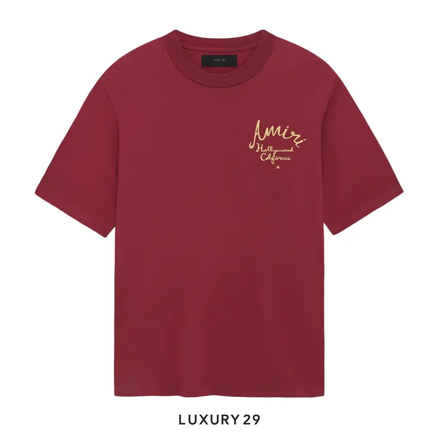 Amiri Hollywood Tee Burgundy