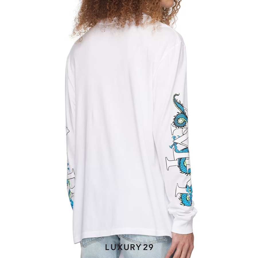 Amiri LUNAR NEW YEAR DRAGON LONG SLEEVE TEE - White AMIRI