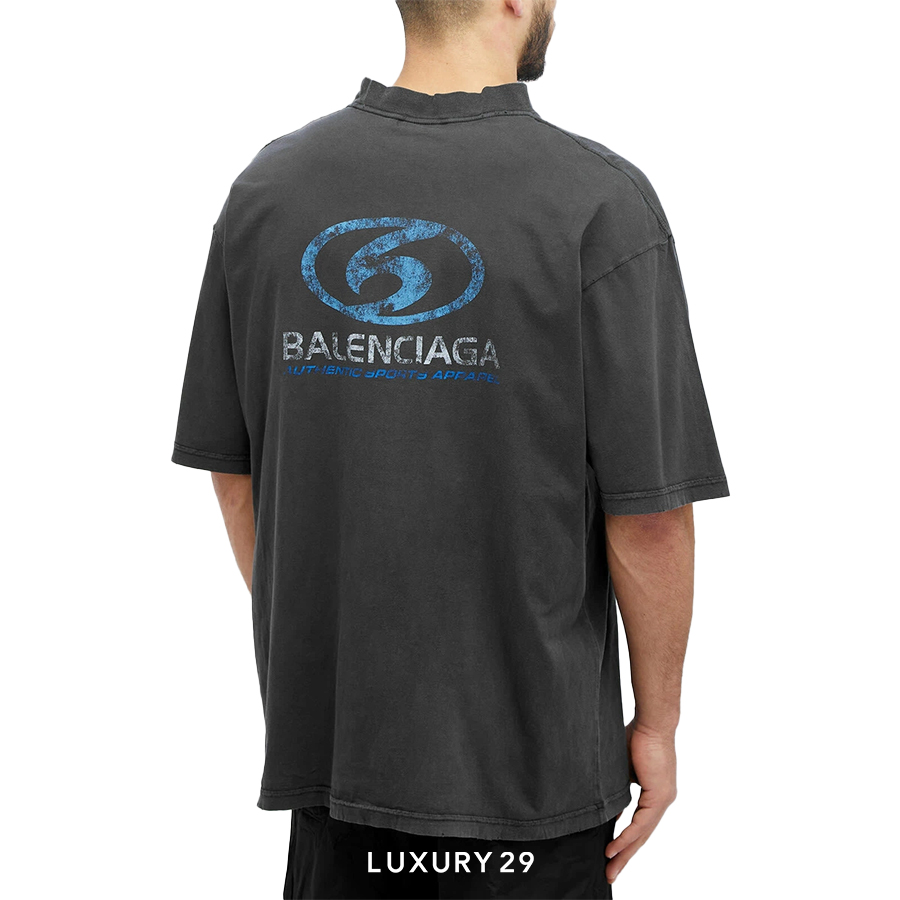 Balenciaga T-Shirt Surfer Thin Jersey Faded Black BALENCIAGA