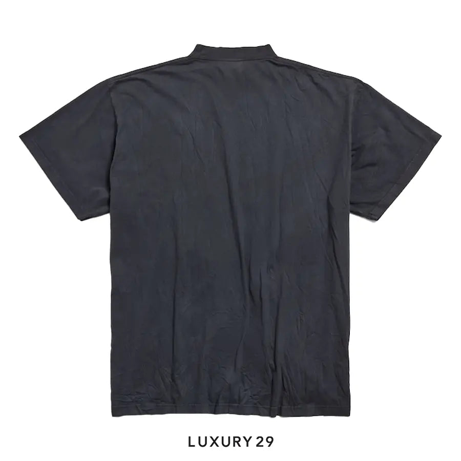 Balenciaga Women's Keep Calm T-shirt Oversized in Black Faded BALENCIAGA