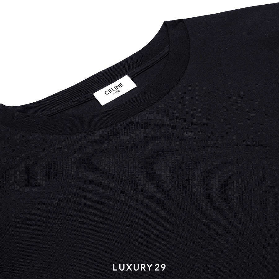 CELINE TRIOMPHE LOOSE T-SHIRT IN COTTON JERSEY BLACK / WHITE CELINE