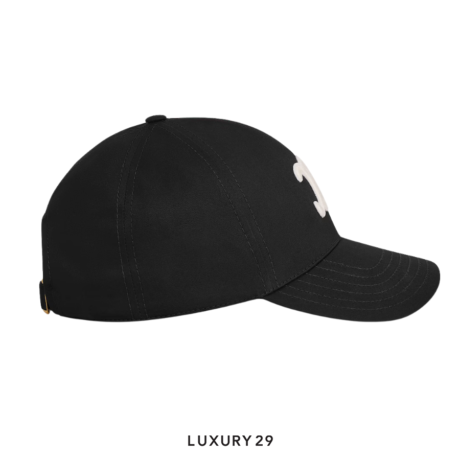 Celine Triumph Cotton Baseball Cap Black CELINE