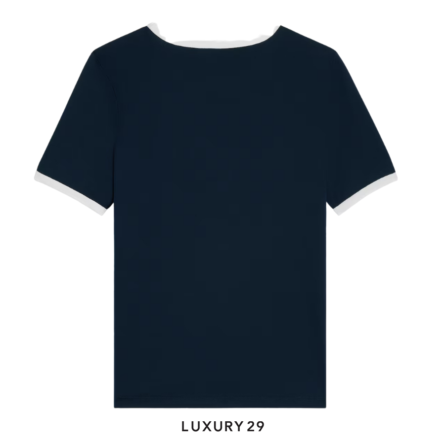 Celine blason 70s t-shirt in cotton jersey Navy CELINE
