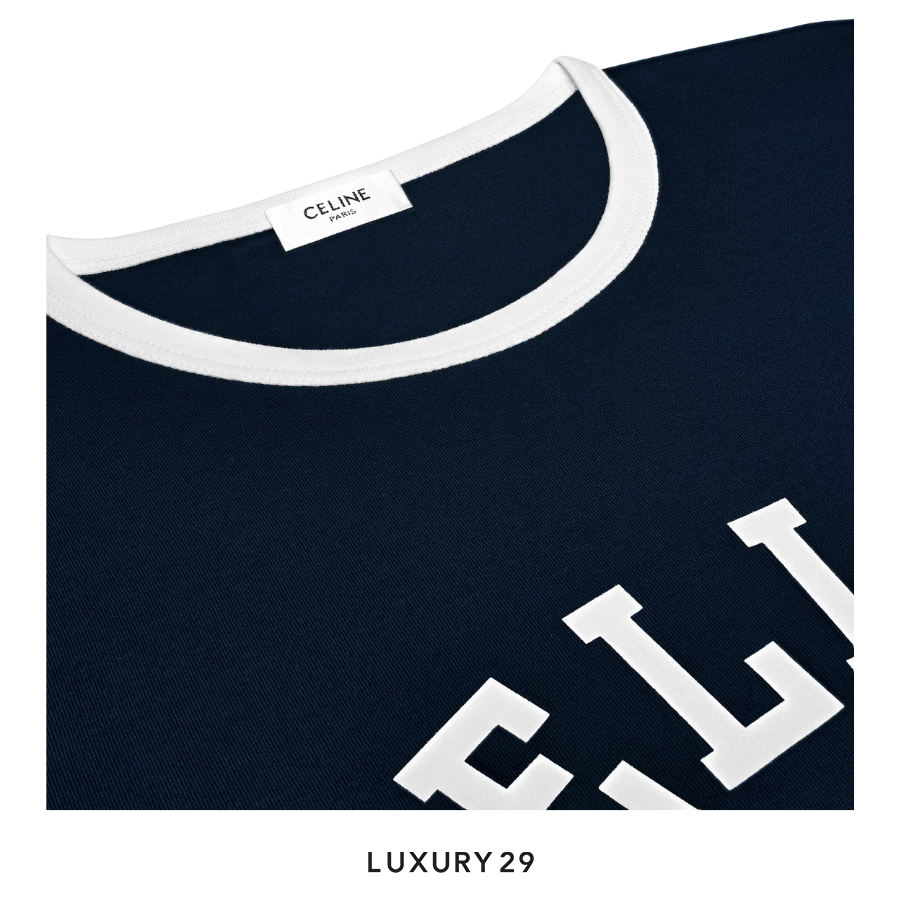 Celine blason 70s t-shirt in cotton jersey Navy CELINE