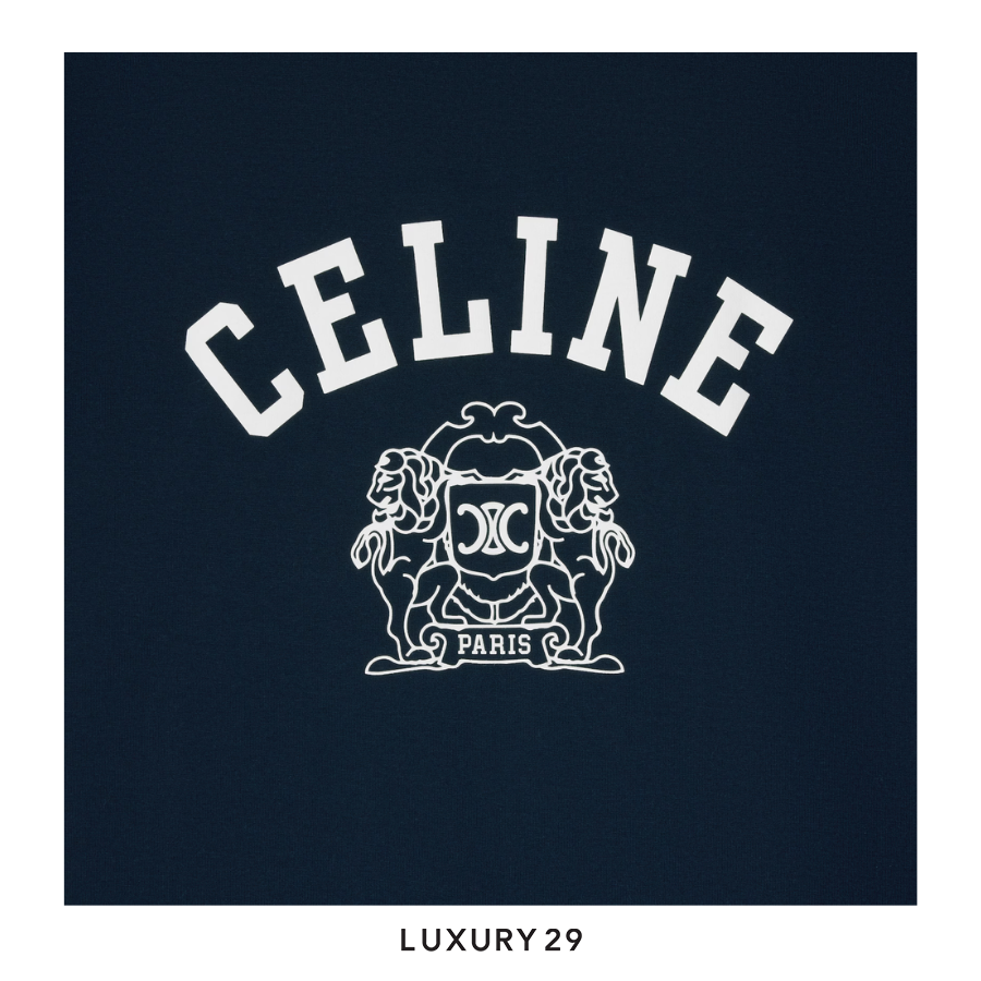 Celine blason 70s t-shirt in cotton jersey Navy CELINE