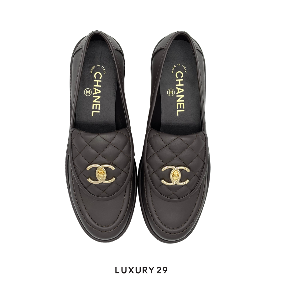 Chanel Moccasins Brown CHANEL