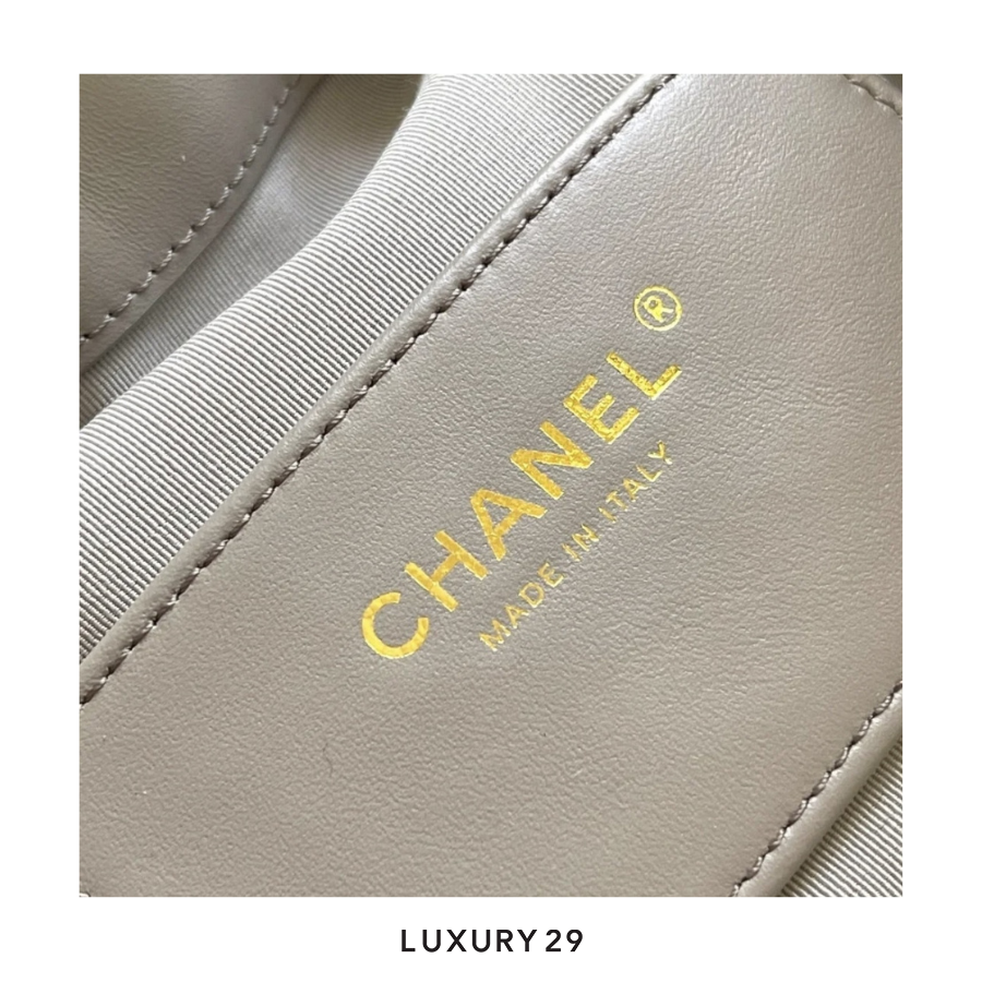 Chanel 25 Small Hand Bag Calfskin suede and gold-tone metal Brown CHANEL