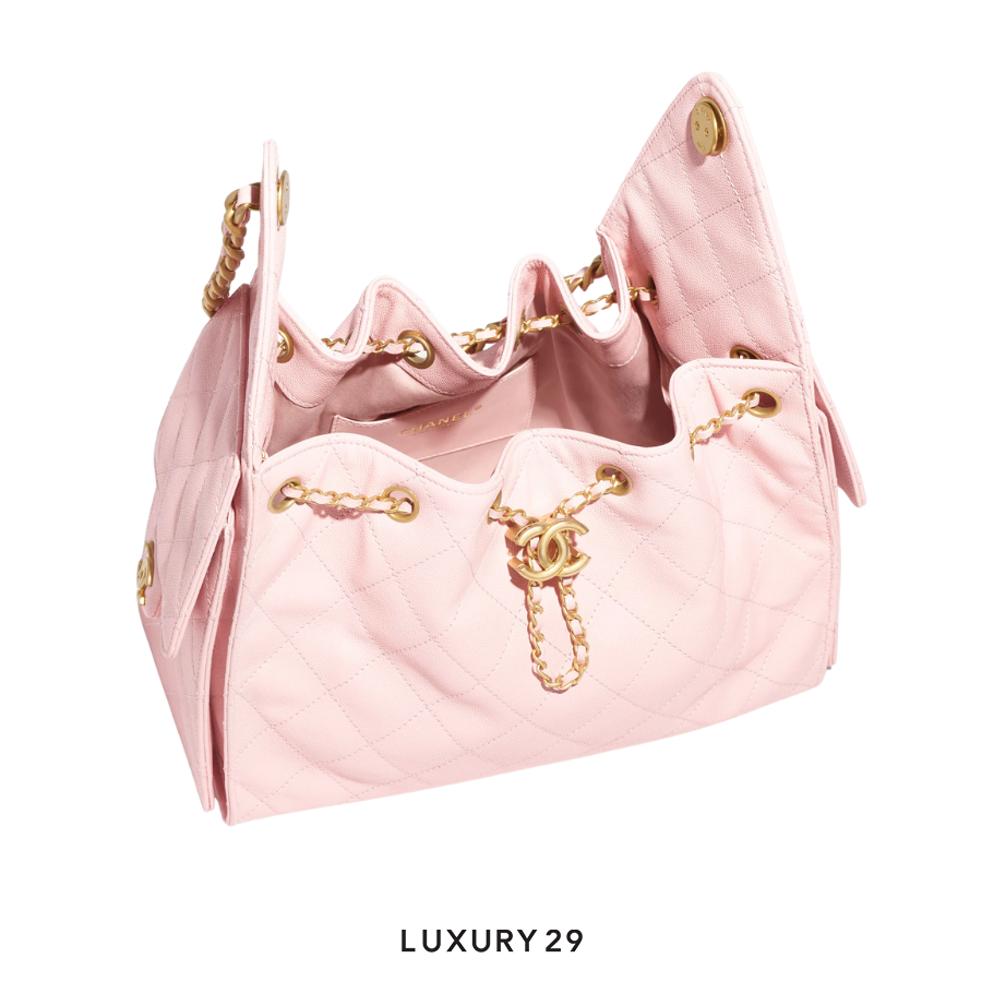 Chanel 25 Small Handbag Grained Calfskin & Gold-Tone Metal Light Pink CHANEL