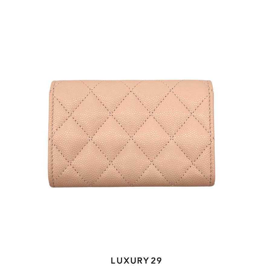 Chanel Flap Card Holder Pink Caviar Skin Bicolor CHANEL