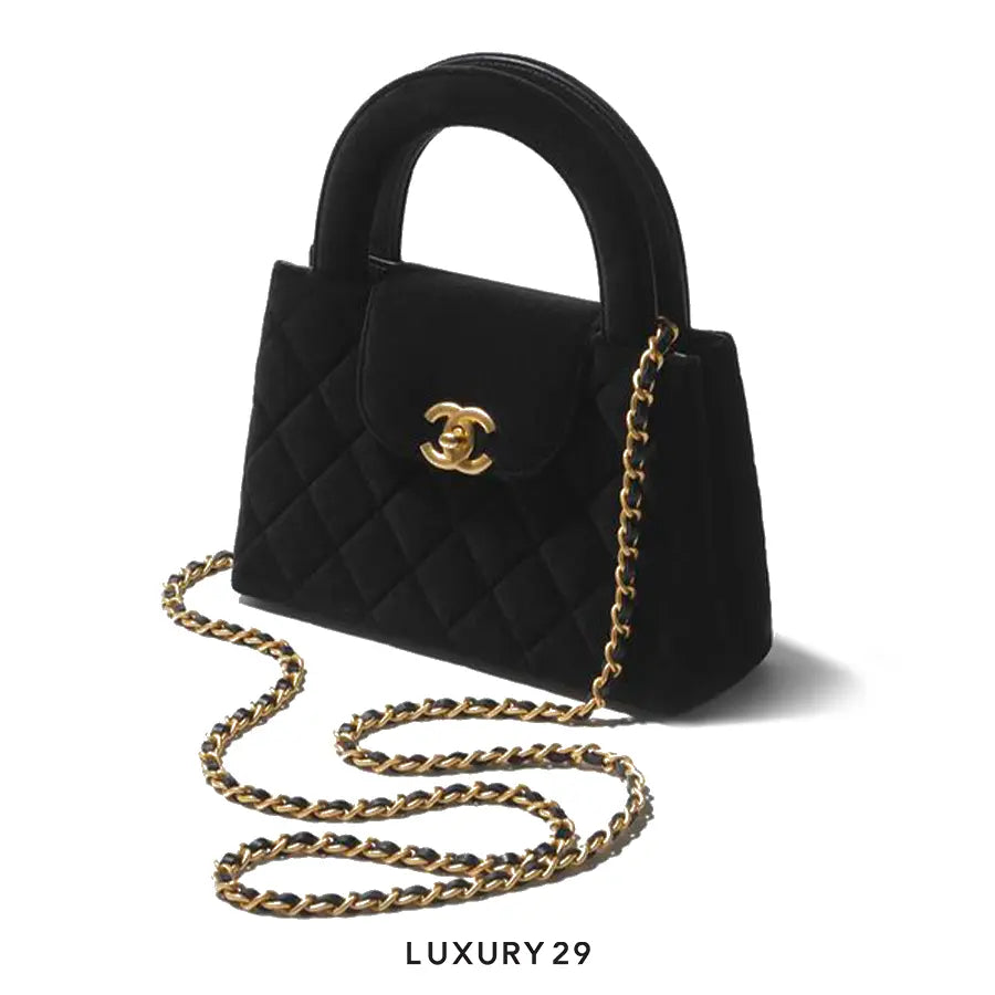 Chanel Mini Shopping Bag Velvet & Gold Metal CHANEL