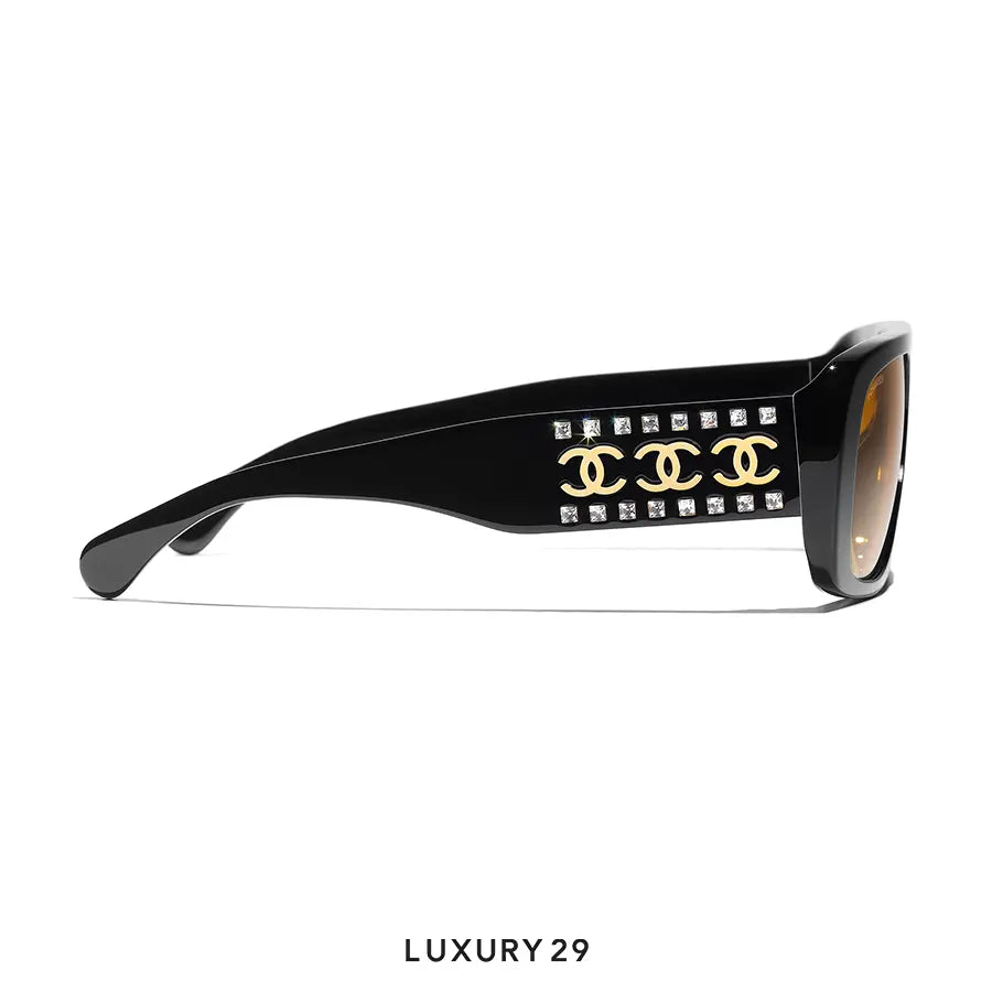 Chanel Pilot Sunglasses Black CHANEL