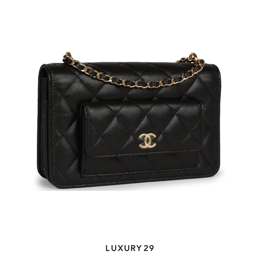 Chanel Pocket Twins Wallet on Chain WOC Black Caviar Gold Hardware CHANEL