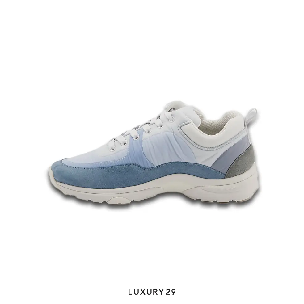 Chanel Trainers Fabric & Suede Calfskin Sky Blue CHANEL