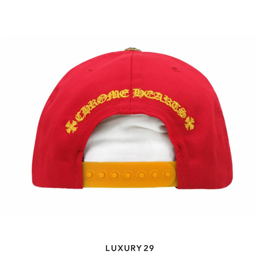 Chrome Hearts CH Silver Button Hat Red/Yellow CHROME HEARTS