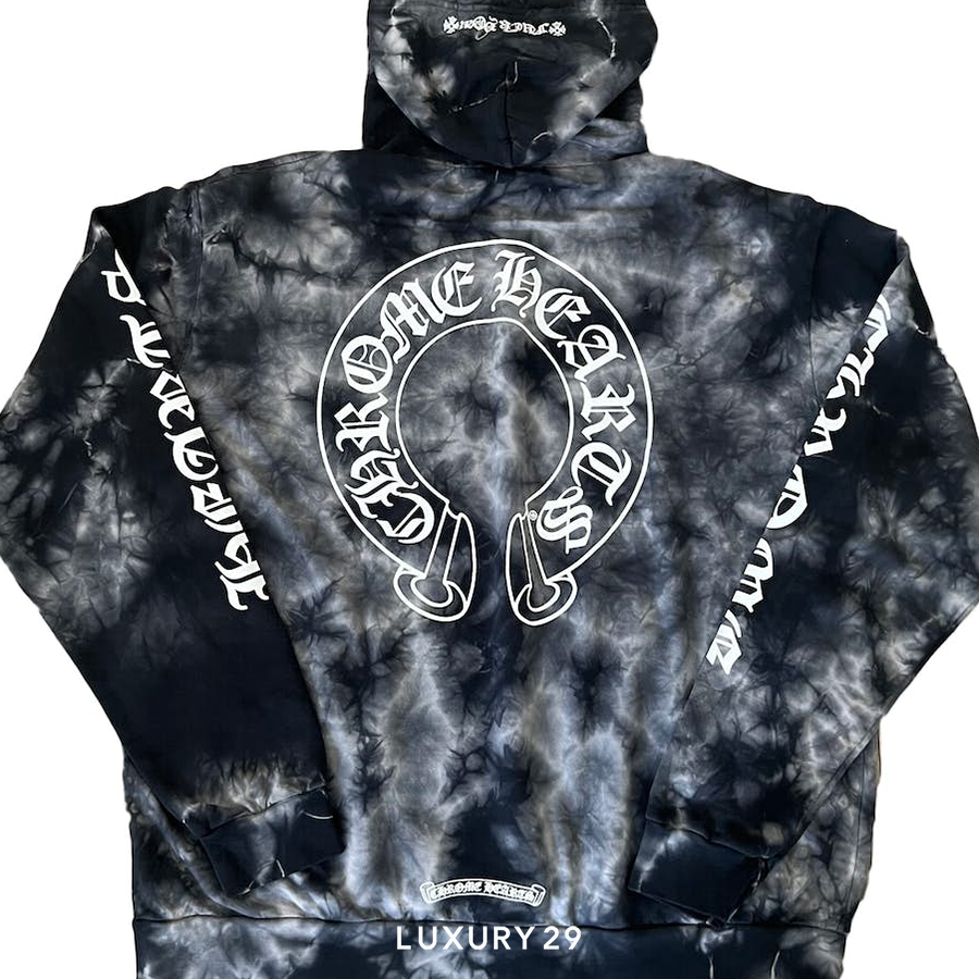 Chrome Hearts Horseshoe tie dye hoodie black CHROME HEARTS