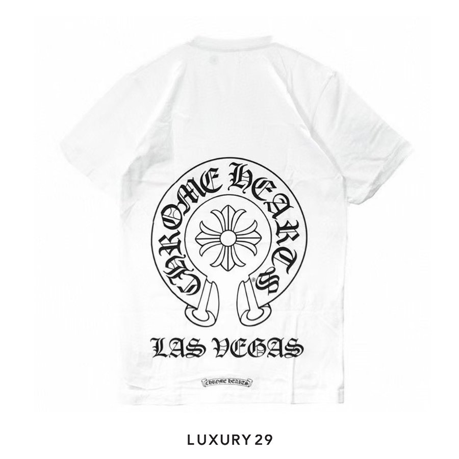 Chrome Hearts Las Vegas HorseShoe Logo Pocket T-Shirt White CHROME HEARTS