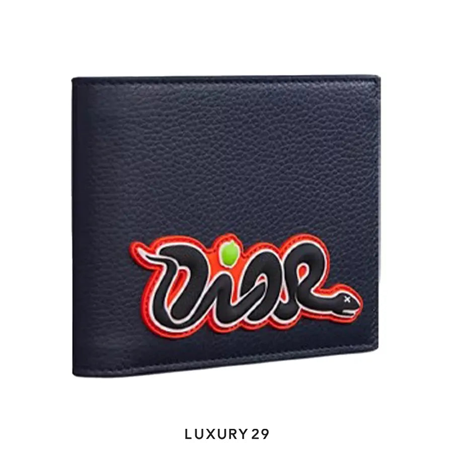 Dior and Kaws Bifold Wallet Red/Navy Blue DIOR