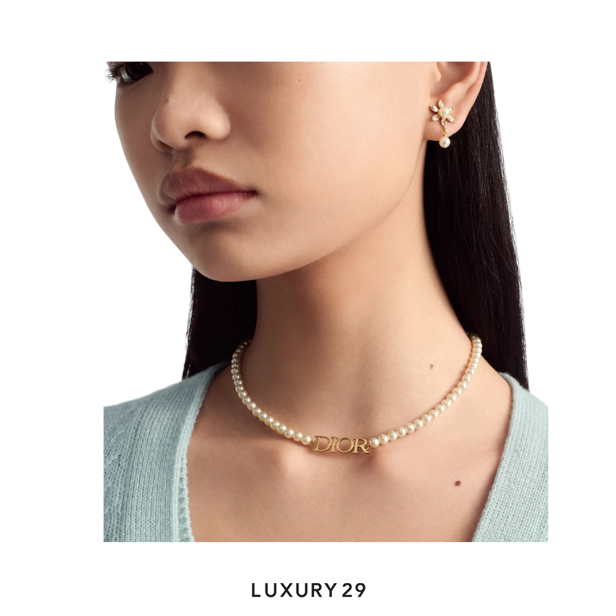Dior (r)evolution Necklace Gold-Finish Metal and White Resin Pearls DIOR