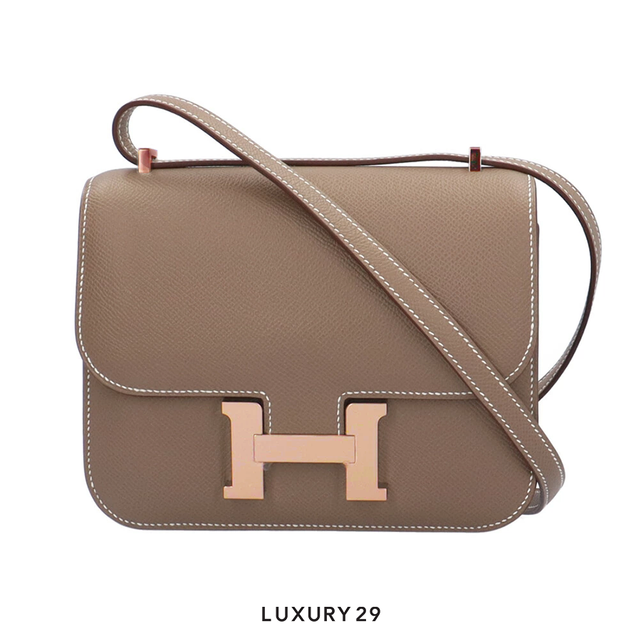 Hermes SAC Constance III Mini Miroir Veau Epsom 18 Etoupe