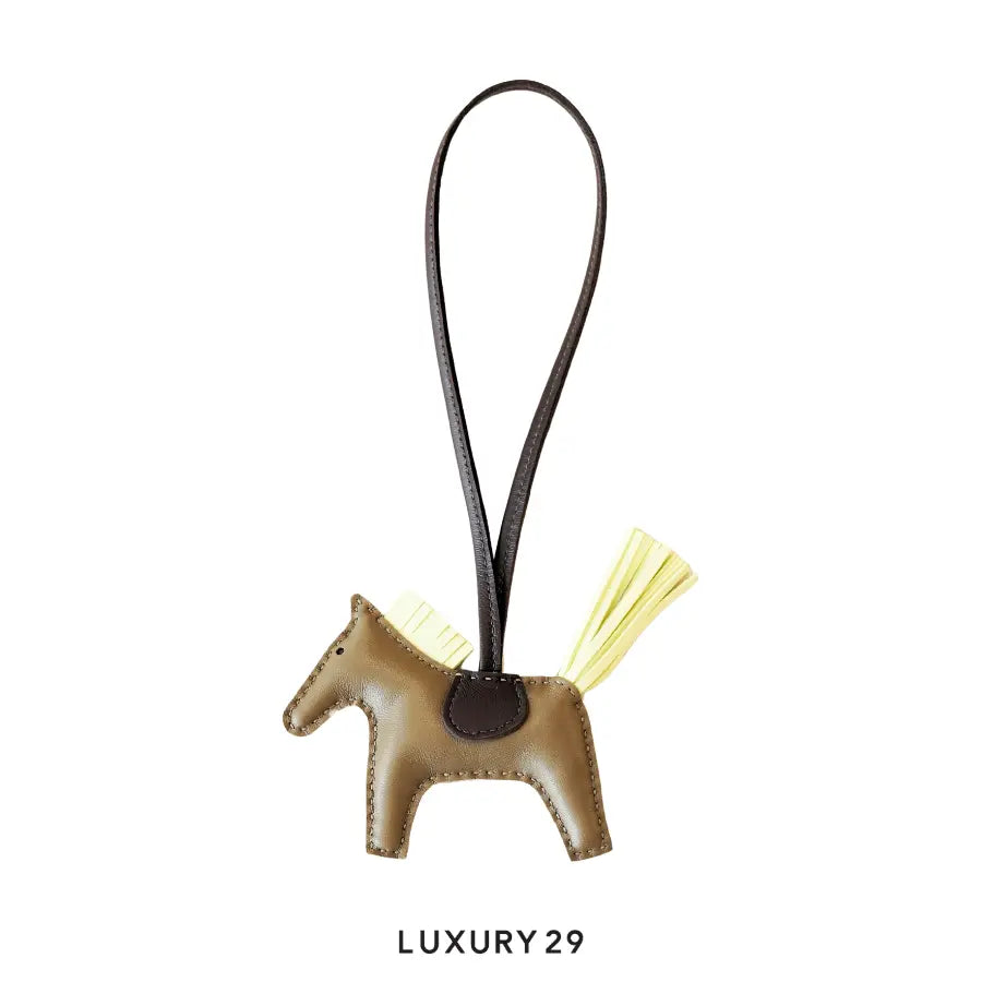 Hermes Rodeo PM charm Etoupe / Jaune Milton / Rouge Sellier