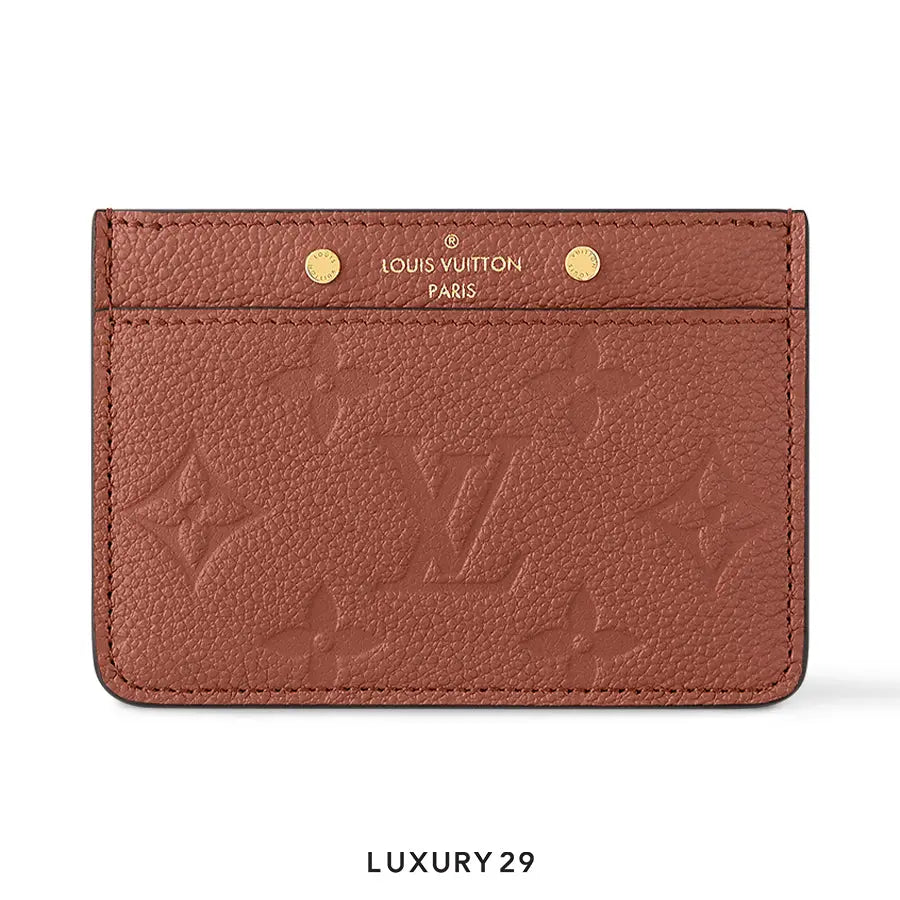 Louis Vuitton LV Card Holder Monogram Empreinte Leather Cognac