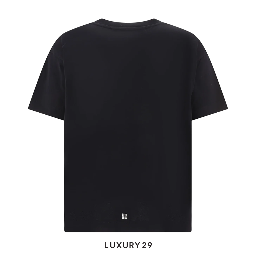 Givenchy Boxy fit t-shirt in cotton with reflective artwork Black GIVENCY