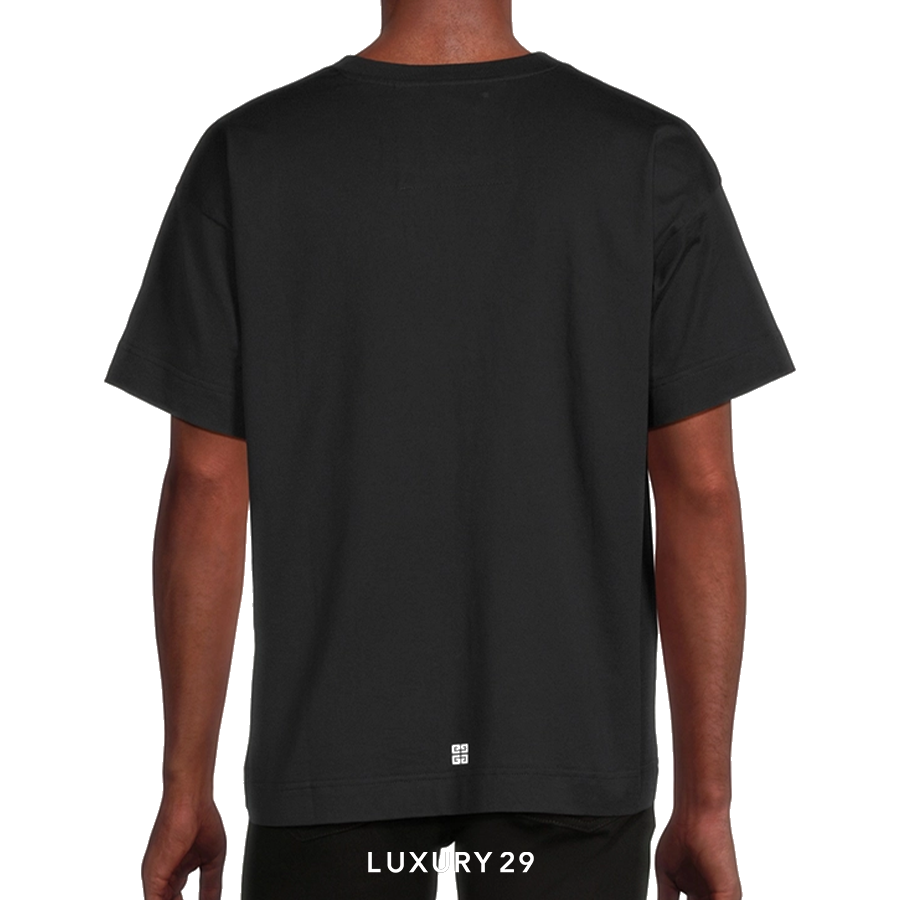 Givenchy Boxy fit t-shirt in cotton with reflective artwork Black GIVENCY