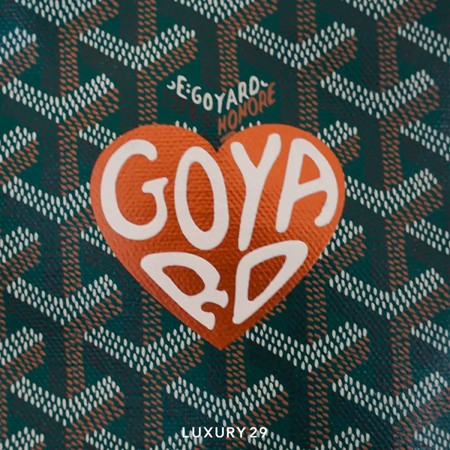 Goyard Artois PM Bag Green Hand-Painted Heart Gold GOYARD