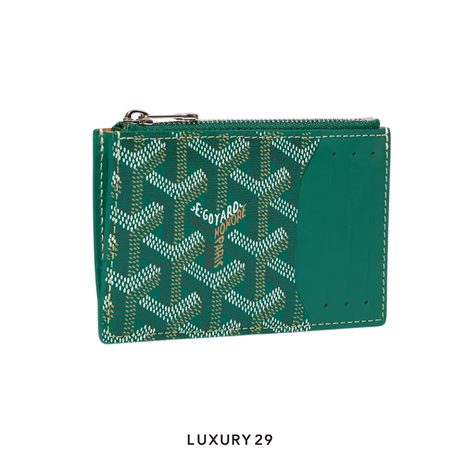 Goyard Bourbon zipped card holder Green GOYARD