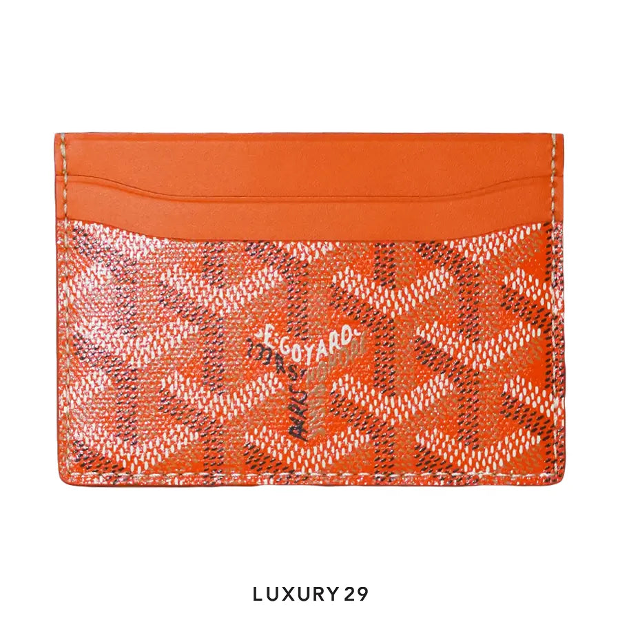 Goyard Saint-Sulpice Card Wallet Orange Hand-Painted Heart Red GOYARD