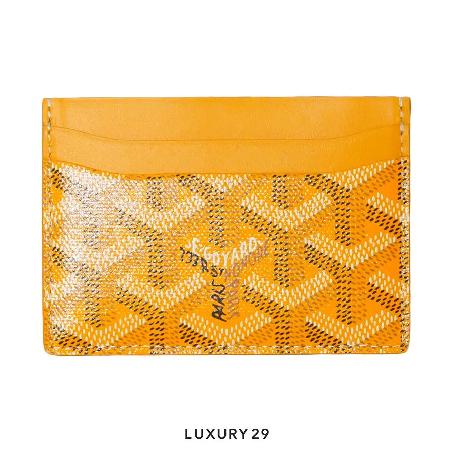 Goyard Saint-Sulpice Card Wallet Yellow Hand-Painted Purple GOYARD