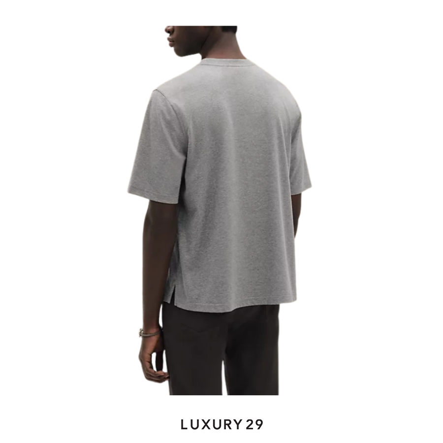 HERMES "H'Cheval" t-shirt with leather detail Gris HERMES