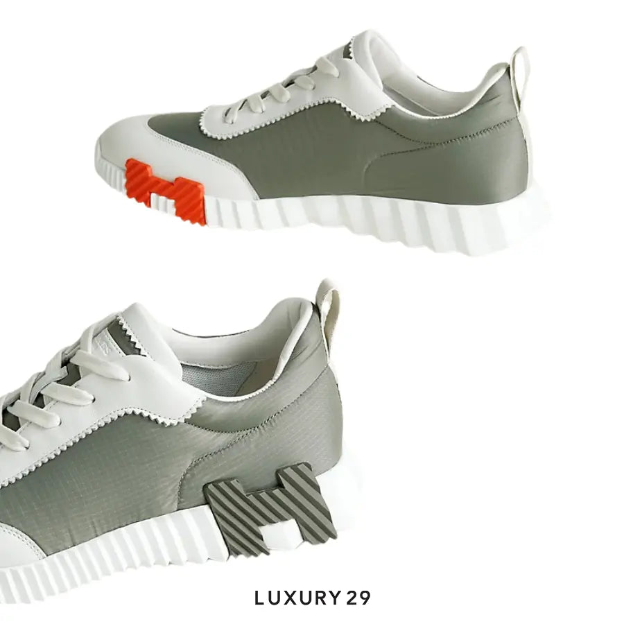 HERMES Sneakers Bouncing etoupe / blanc HERMES