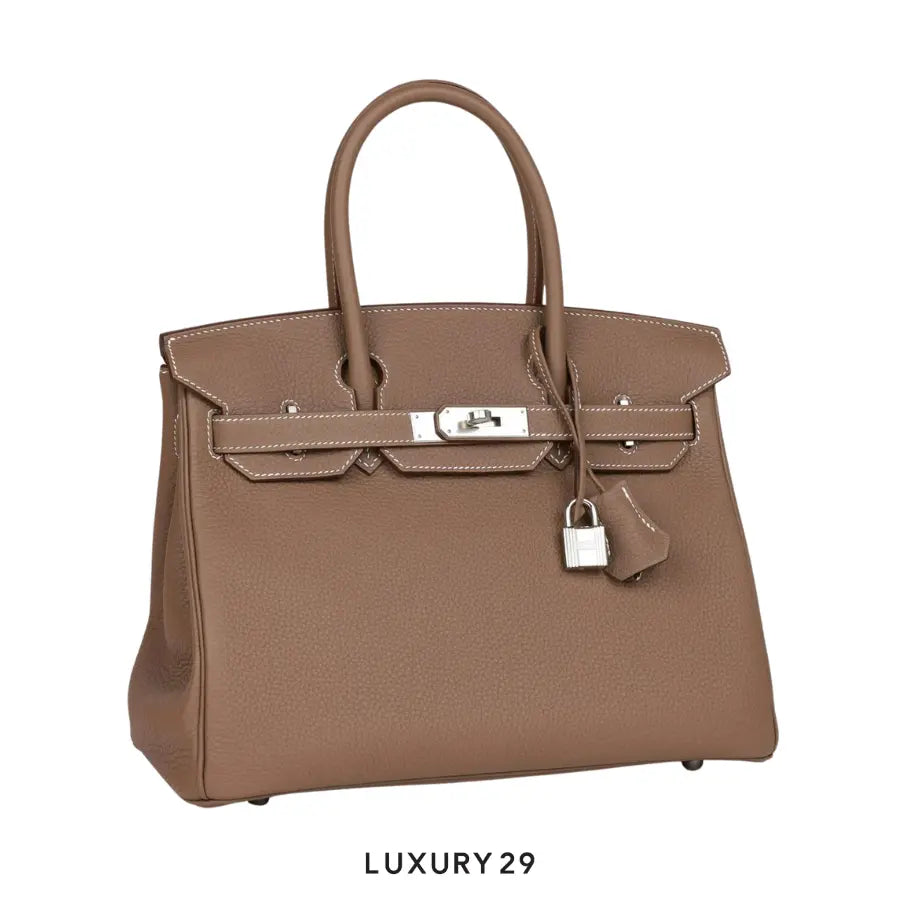 Hermes Birkin 30 Etoupe Togo Palladium Hardware / U Stamp HERMES