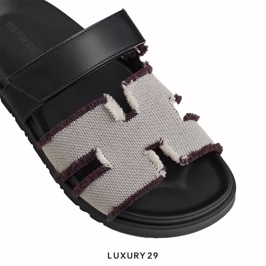 Hermes Chypre sandal Prunoir / Noir HERMES