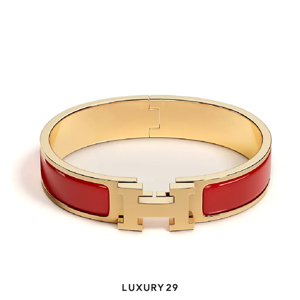 Hermes Clic H Bracelet Gold plated PM Rouge Amarante