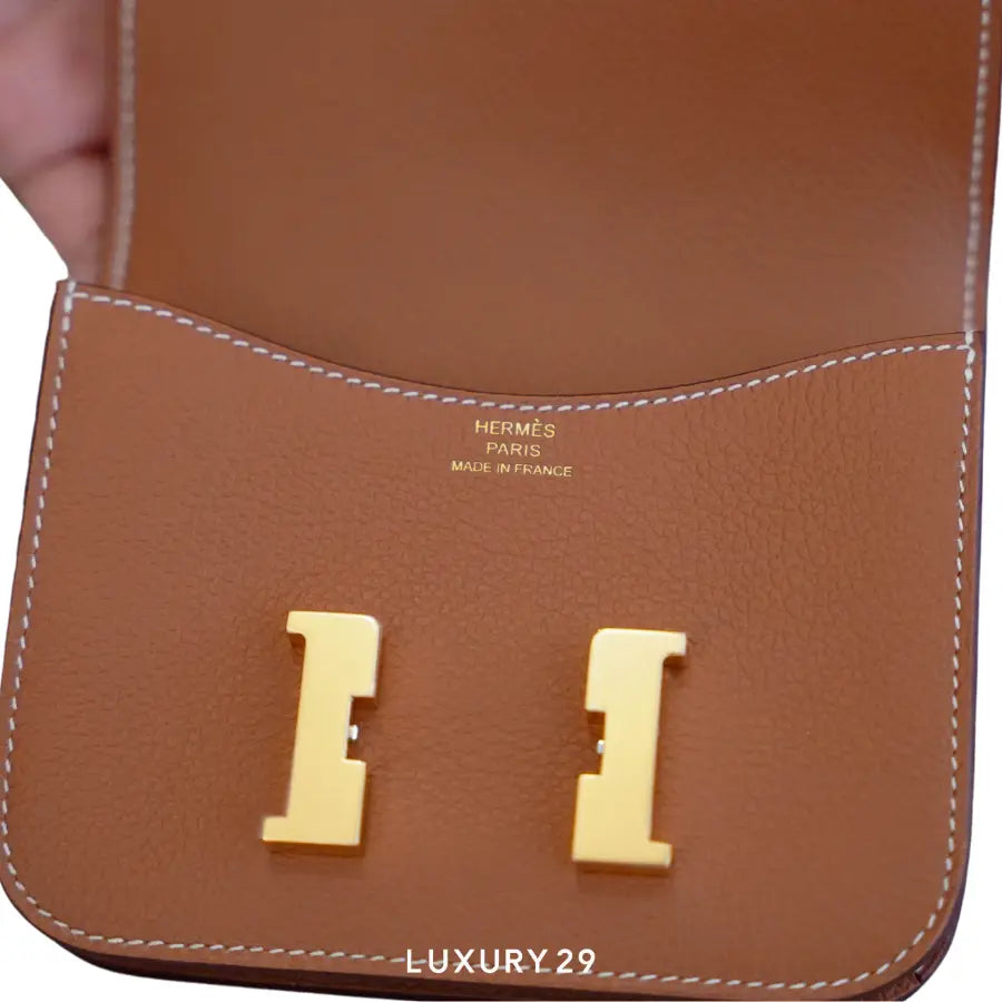 Hermes Constance Slim Compact Veau Evercolor Gold HERMES