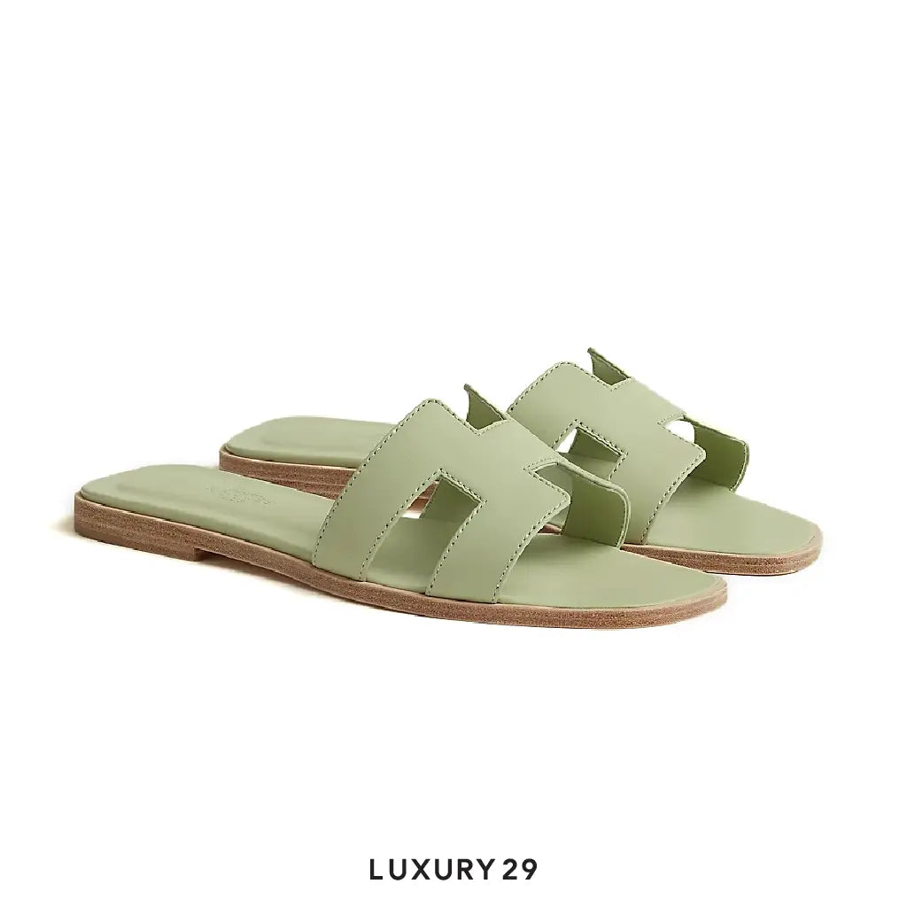 Hermes Oran Sandal Vert de mer HERMES