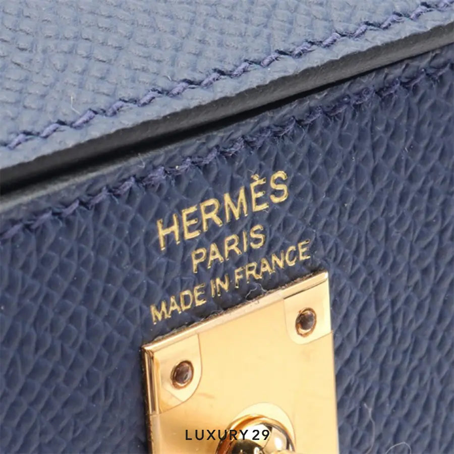 Hermes Sac kelly II Sellier 25 VEAU EPSOM S4 DEEP BLUE HERMES