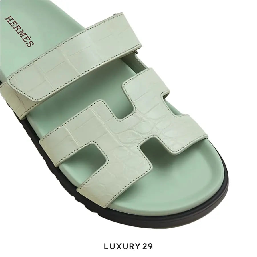 Hermes Sandal Femme Chypre Alli Missi Brilliant Vert HERMES