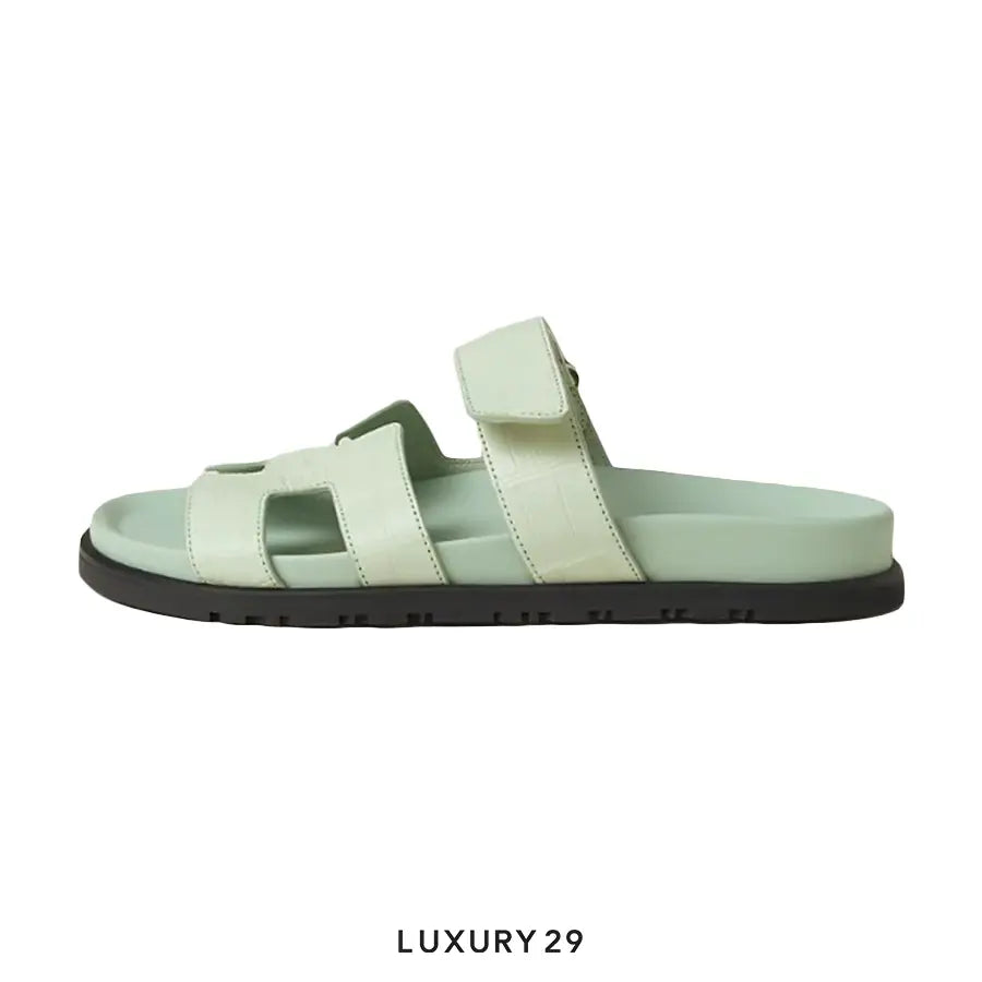 Hermes Sandal Femme Chypre Alli Missi Brilliant Vert HERMES