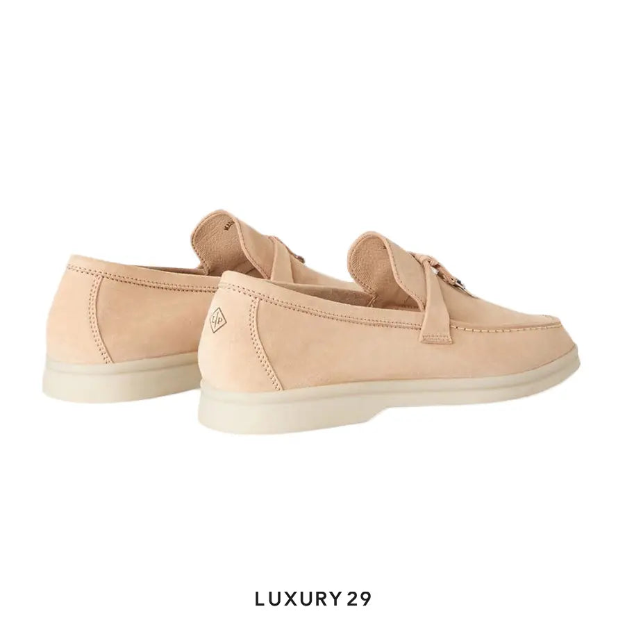 Loro Piana Summer Charms Walk Loafer Suede Calfskin Pink Sand LORO PIANA