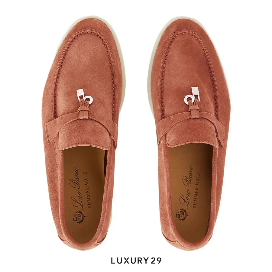 Loro Piana Summer Charms Walk Loafer Suede Goatskin Dusty Orange LORO PIANA