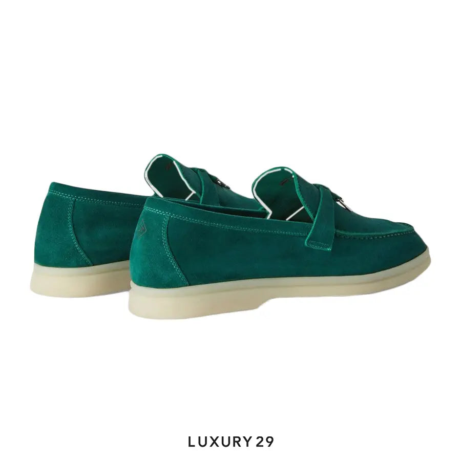 Loro Piana Summer Charms Walk Loafer Suede Goatskin Forest Leaves LORO PIANA