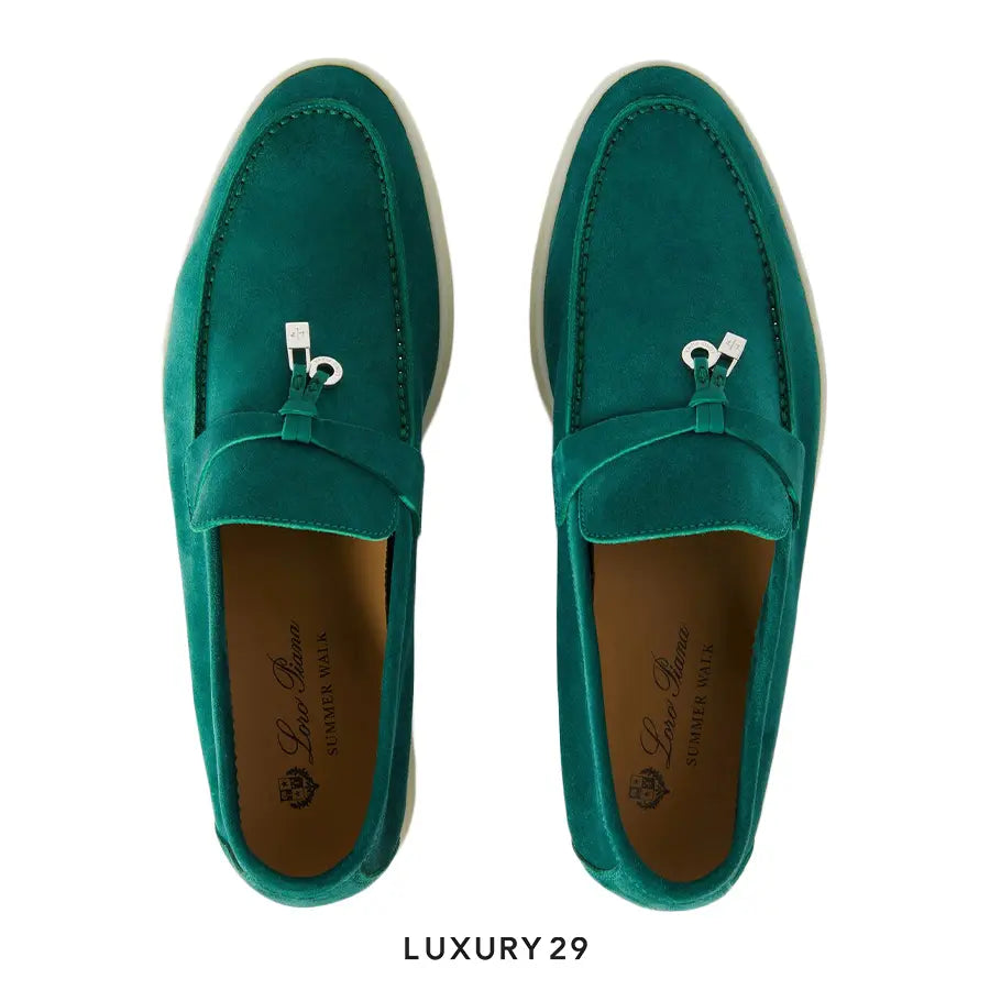 Loro Piana Summer Charms Walk Loafer Suede Goatskin Forest Leaves LORO PIANA