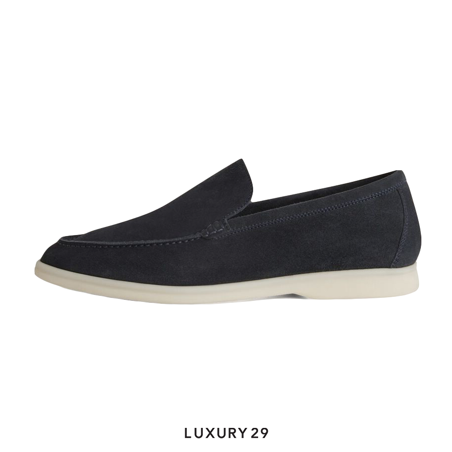 Loro Piana Summer Walk Loafers Suede Classic Blue LORO PIANA