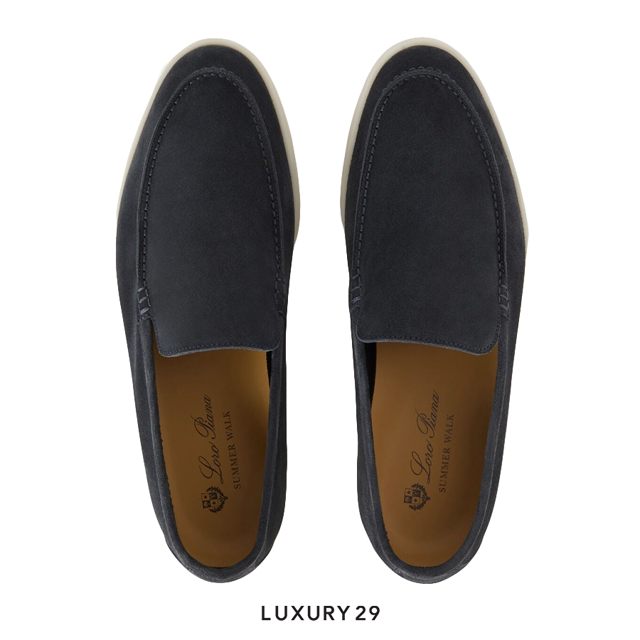 Loro Piana Summer Walk Loafers Suede Classic Blue LORO PIANA